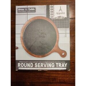 Cheese Board, Charcuterie, Slate and Wood round serving tray NEW